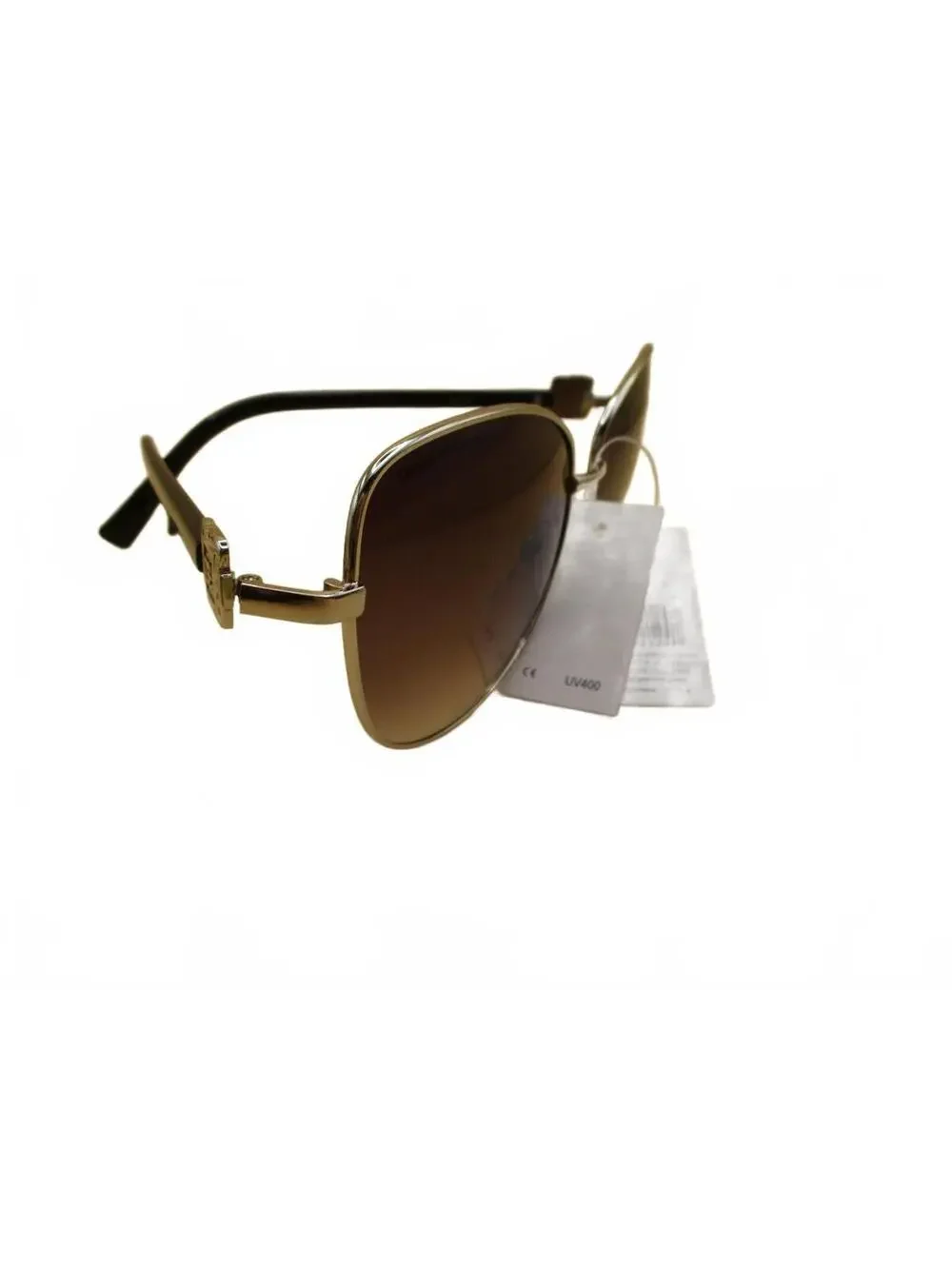 DG Eyewear Gold Metal Oversized Sunglasses Women Brown Gradient Lens New Tags